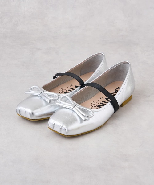 LANVIN en Bleu バレエシューズ パンプス レザーリボンバレエシューズ