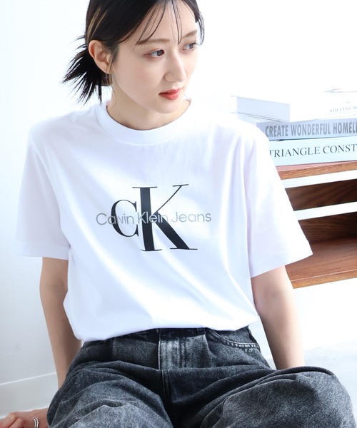 tシャツ 「 /カルバンクライン」CLASSIC LOGO TEE/ CK クラシックロゴ クルーネック 半袖Tシャツ レディー