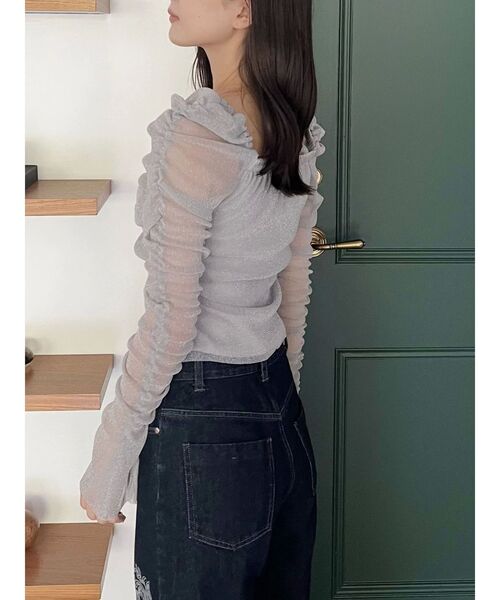 MERCURYDUO（マーキュリーデュオ） tシャツ ラメチュールツイスト