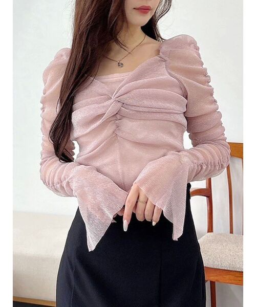 MERCURYDUO（マーキュリーデュオ） tシャツ ラメチュールツイスト