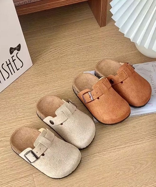 サンダル 「 Bambin / ボンバン 」 スエードタッチ クロッグシューズ
