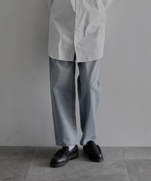 「remer」 加工デニムパンツ LARGE サックスブルー メンズ