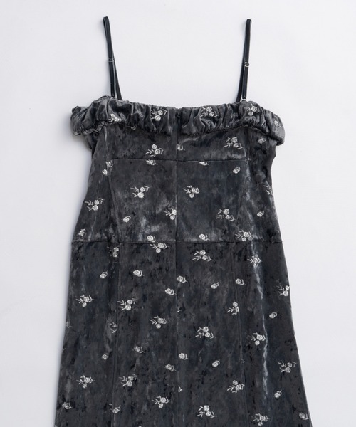 maison special グレー系花柄キャミワンピース 38サイズ MAISON SPECIAL（メゾンスペシャル） ワンピース Flower Embroidery