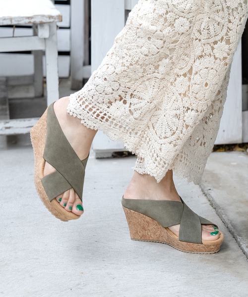 「Balancoire」 ヒールサンダル L カーキ レディース_画像9