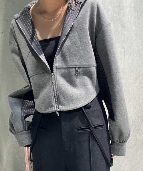 レディース BONBOM×Ameri BONDING CORSET PARKAグレーF新品