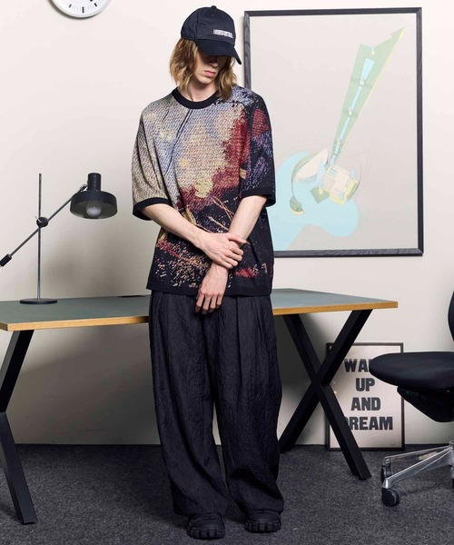 「MAISON SPECIAL」 半袖ニット 2 ブラック メンズ_画像4