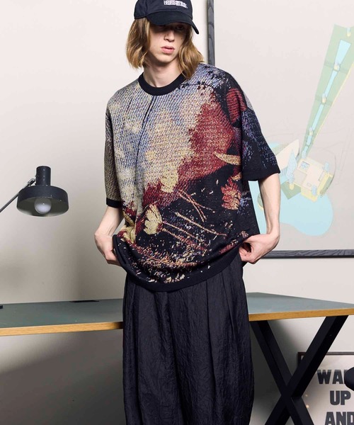 「MAISON SPECIAL」 半袖ニット 2 ブラック メンズ_画像5