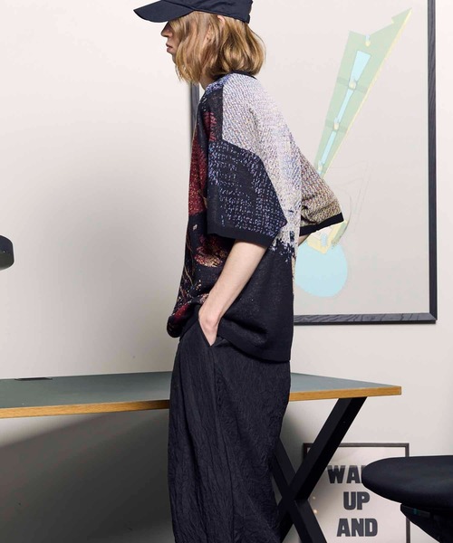 「MAISON SPECIAL」 半袖ニット 2 ブラック メンズ_画像7