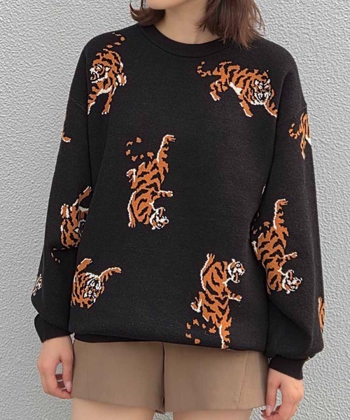 Bleu Bleuet（ブルーブルーエ） ニット セーター アニマル総柄ニット