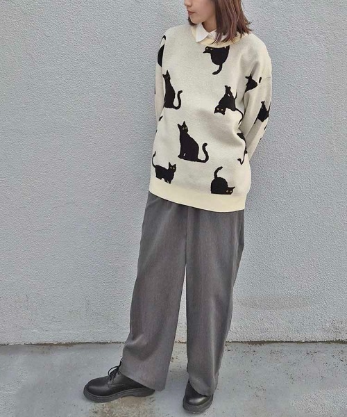 Bleu Bleuet（ブルーブルーエ） ニット セーター アニマル総柄ニット