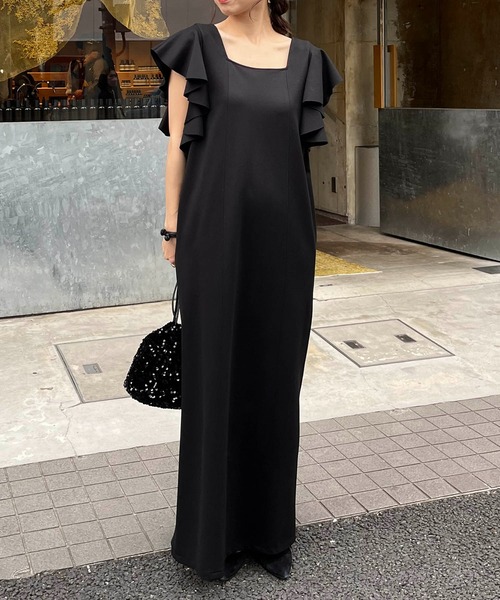 「CAPRICIEUX LE'MAGE」 半袖ワンピース FREE ブラック レディース_画像2