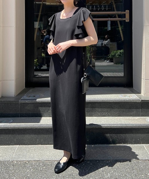 「CAPRICIEUX LE'MAGE」 半袖ワンピース FREE ブラック レディース_画像8