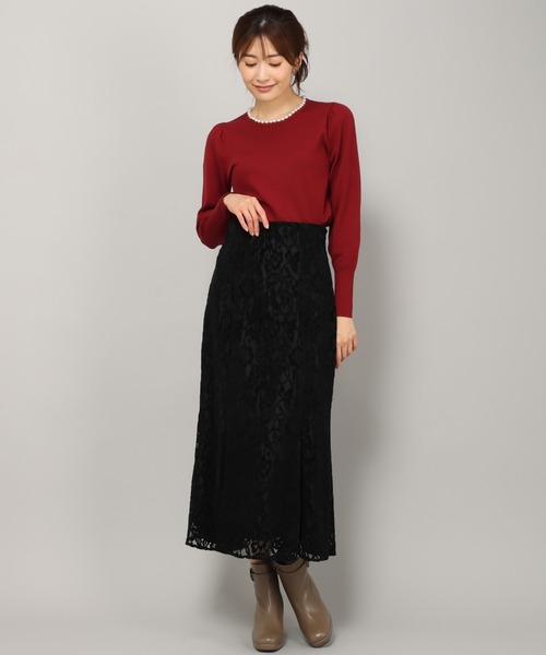 「MISCH MASCH」 長袖ニット フリ- ライトブルー レディース_画像9