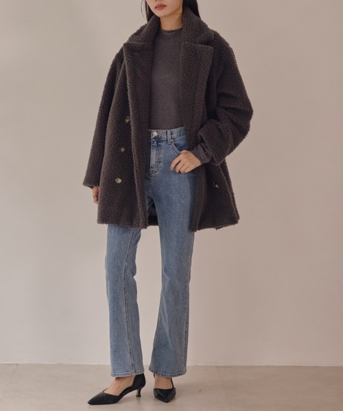 ACYM（アシーム） コート アウター テディボアミドルコート レディース