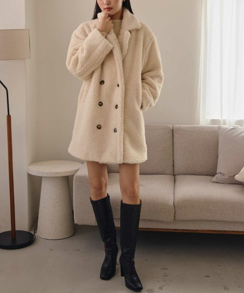 ACYM（アシーム） コート アウター テディボアミドルコート レディース
