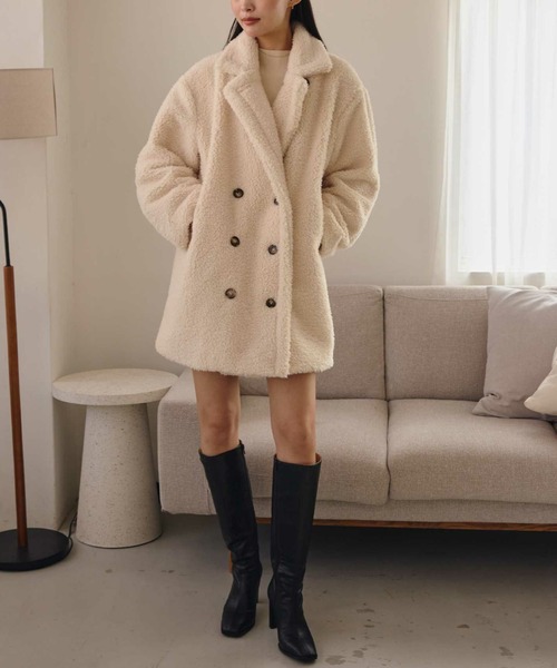 ACYM（アシーム） コート アウター テディボアミドルコート レディース