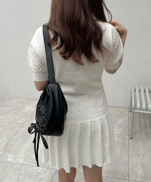 「OLIVE des OLIVE」 半袖ワンピース FREE オフホワイト レディース_画像4