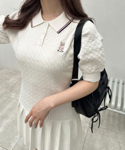 「OLIVE des OLIVE」 半袖ワンピース FREE オフホワイト レディース_画像8