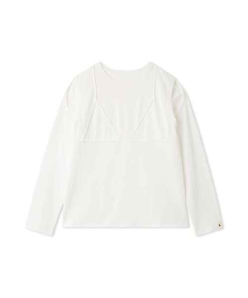 null.（ヌル） tシャツ ビスチェオープンショルダーロングTシャツ