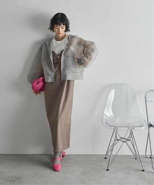 「THE YOn」 ブルゾン FREE イエロー レディース_画像6