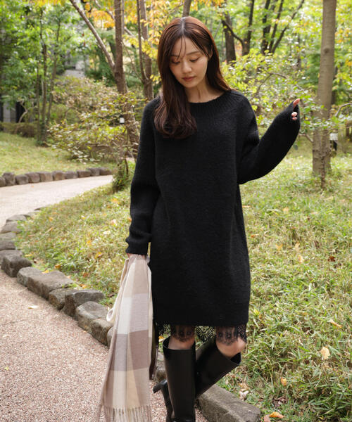 EDIT COLOGNE（エディットコロン） ワンピース 「E」レースレイヤード