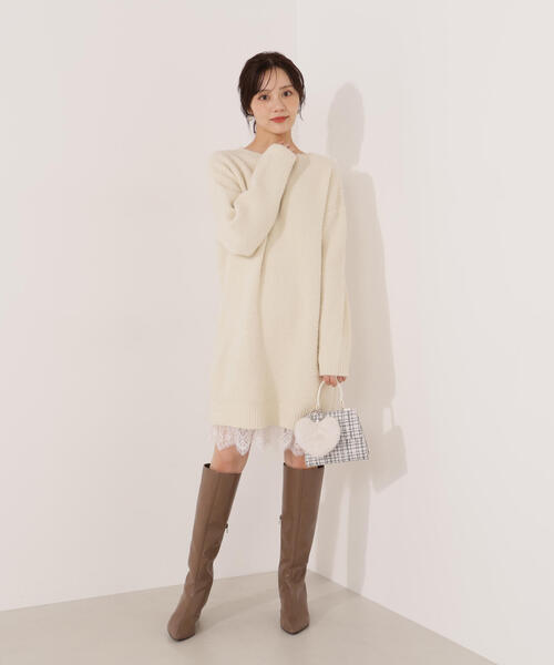 EDIT COLOGNE（エディットコロン） ワンピース 「E」レースレイヤード