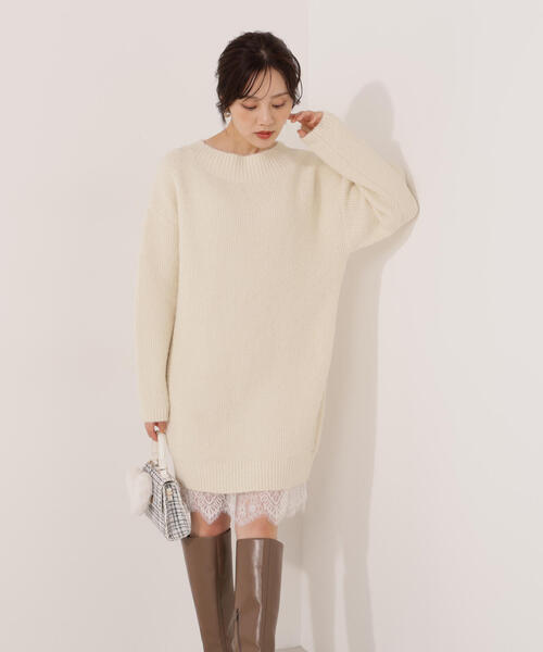 EDIT COLOGNE（エディットコロン） ワンピース 「E」レースレイヤード