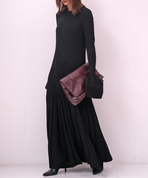 AKTE（アクテ） ワンピース リブニットロングドレス : ZOZOTOWN Yahoo
