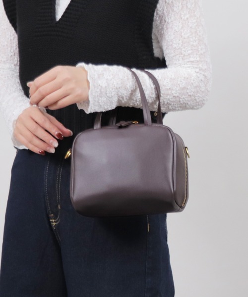 LA MARGE ボストンバッグ 「LA MARGE」「本革」スクエア レザー ミニ