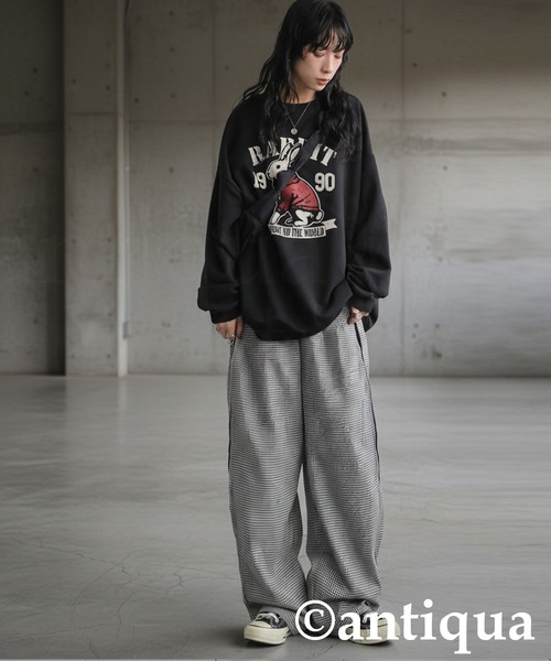 antiqua（アンティカ） パンツ 千鳥柄 ワイドパンツ レディース メンズ