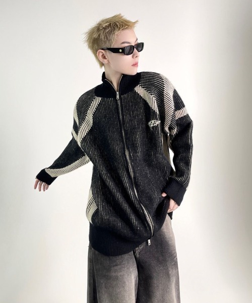 「FreeZone」 ニットカーディガン FREE ブラック メンズ_画像2