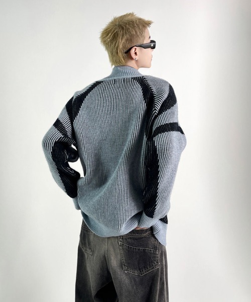 「FreeZone」 ニットカーディガン FREE ブラック メンズ_画像3