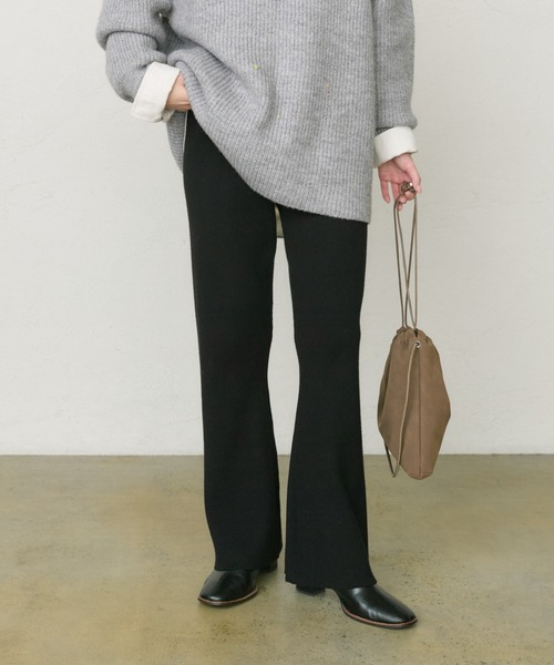 pual ce cin パンツ リブニットフレアパンツ レディース : ZOZOTOWN