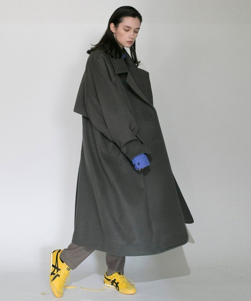VOAAOV（ヴォアーブ） ステンカラーコート 0 ライトグリーン メンズ