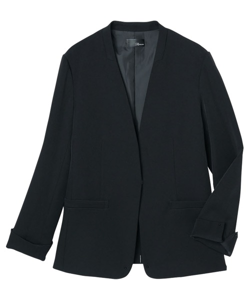 「RANAN」 ノーカラージャケット L ブラック レディース_画像4