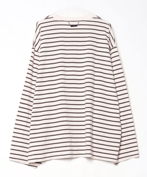 「ADRER」 ボーダー柄長袖Tシャツ L ブラウン メンズ_画像2
