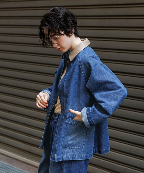 George's カバーオール レザーカラージャケット レディース : ZOZOTOWN