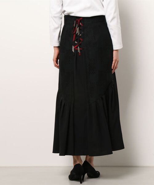 「BLUE LABEL CRESTBRIDGE」 フレアスカート 38 ホワイト レディース_画像3