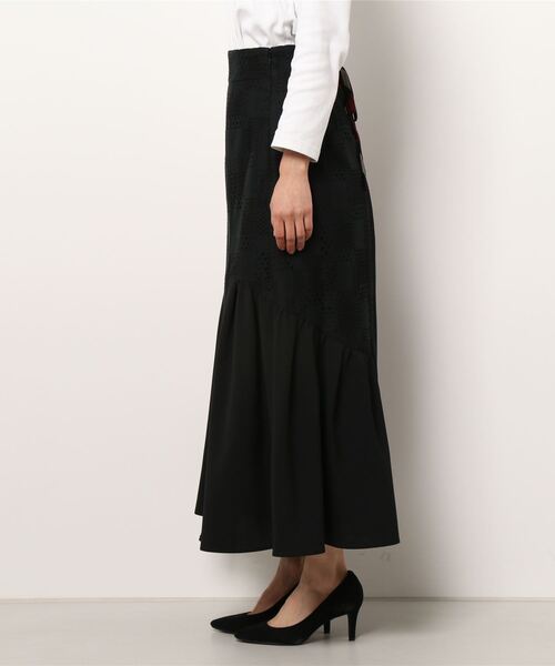 「BLUE LABEL CRESTBRIDGE」 フレアスカート 38 ホワイト レディース_画像4