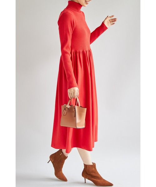 「&. NOSTALGIA」 ニットワンピース FREE レッド レディース_画像7