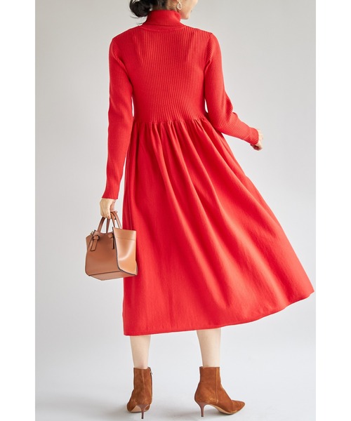 「&. NOSTALGIA」 ニットワンピース FREE レッド レディース_画像8