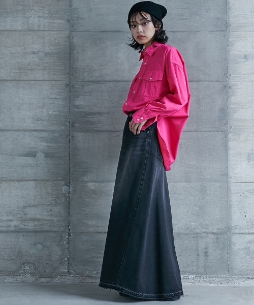 「GEVS.」 長袖シャツ 3L ピンク レディース_画像3