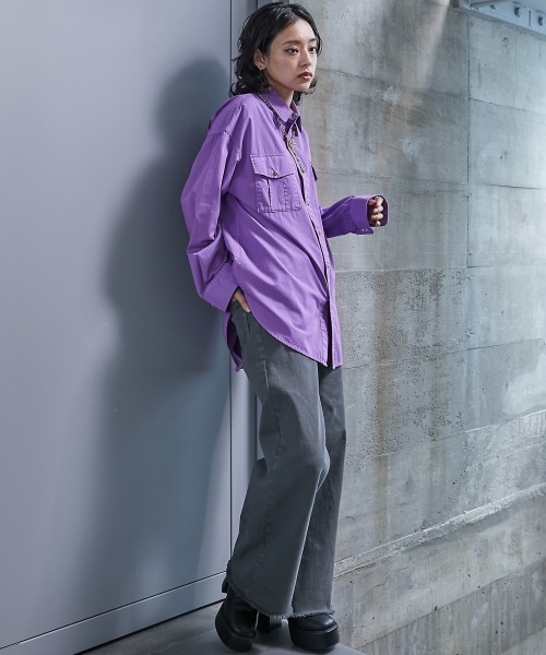 「GEVS.」 長袖シャツ 3L ピンク レディース_画像8