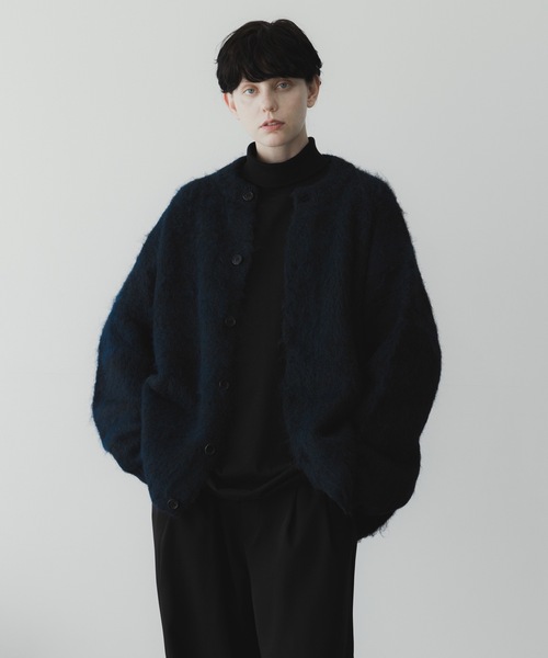 「remer」 ニットカーディガン SMALL ダークブルー メンズ_画像9