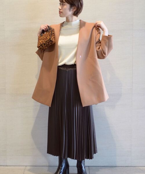 「SHIPS」 ノーカラーコート 36 ナチュラル レディース_画像9