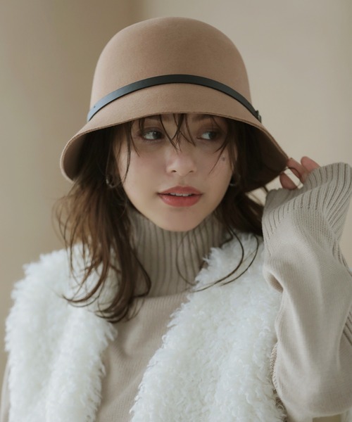 「Little＆More」 ハット FREE ワインレッド レディース_画像2