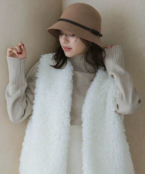 「Little＆More」 ハット FREE ワインレッド レディース_画像4