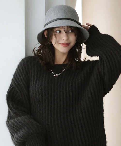 「Little＆More」 ハット FREE ワインレッド レディース_画像9