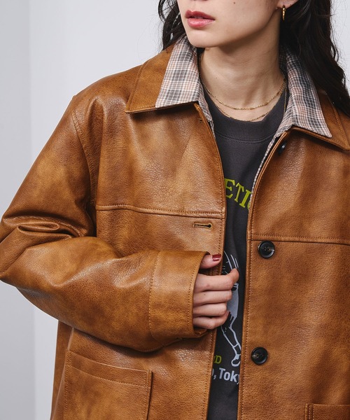 ROSE BUD（ローズバッド） ブルゾン アウター FAUX LEATHER JACKET
