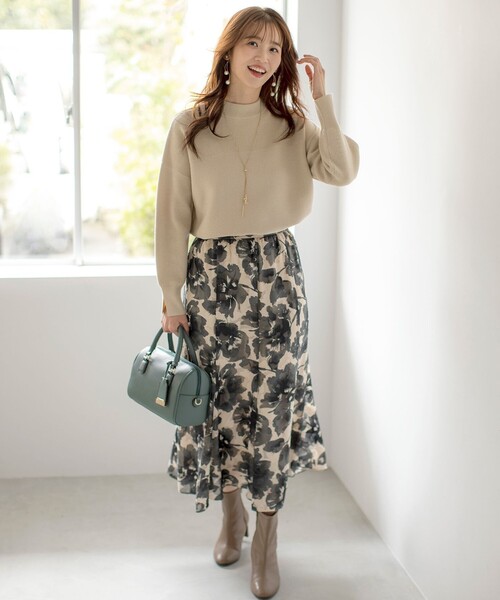 「ANY SIS」 フレアスカート 2 ベージュ レディース_画像5